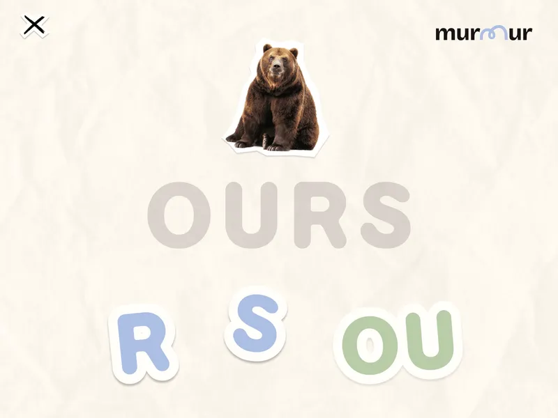 Aperçu de l'application éducative MurMur Phonologie — conscience phonologique pour enfants dès 3 ans